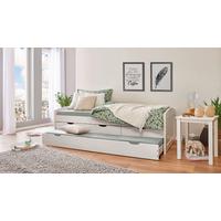 Ausziehbett Ulli ca. 90x190 cm Weiß - Braun/Naturfarben, MODERN, Holz/Holzwerkstoff (90/190cm) - MID.YOU