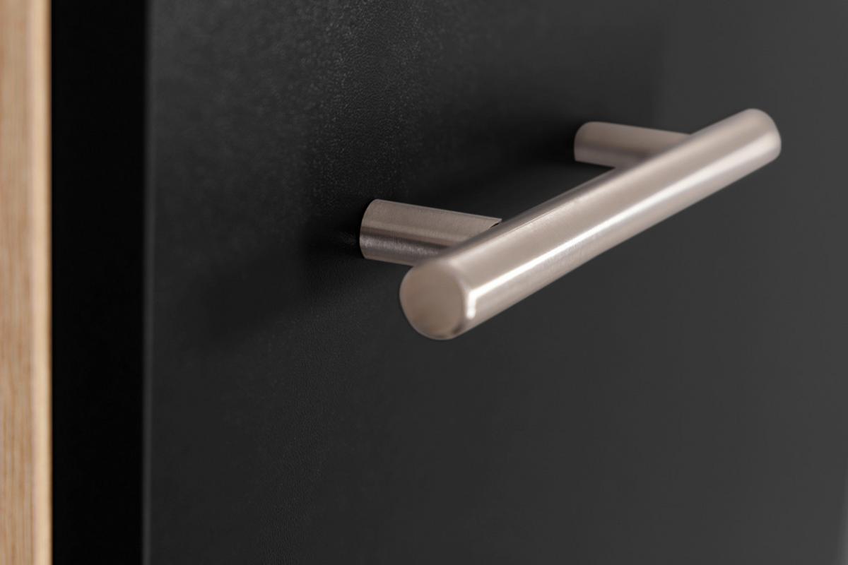 Küchenunterschrank Merle Schwarz/Eichefarben - Eichefarben/Silberfarben, Basics, Holzwerkstoff/Metall (150/85/60cm) - Respekta