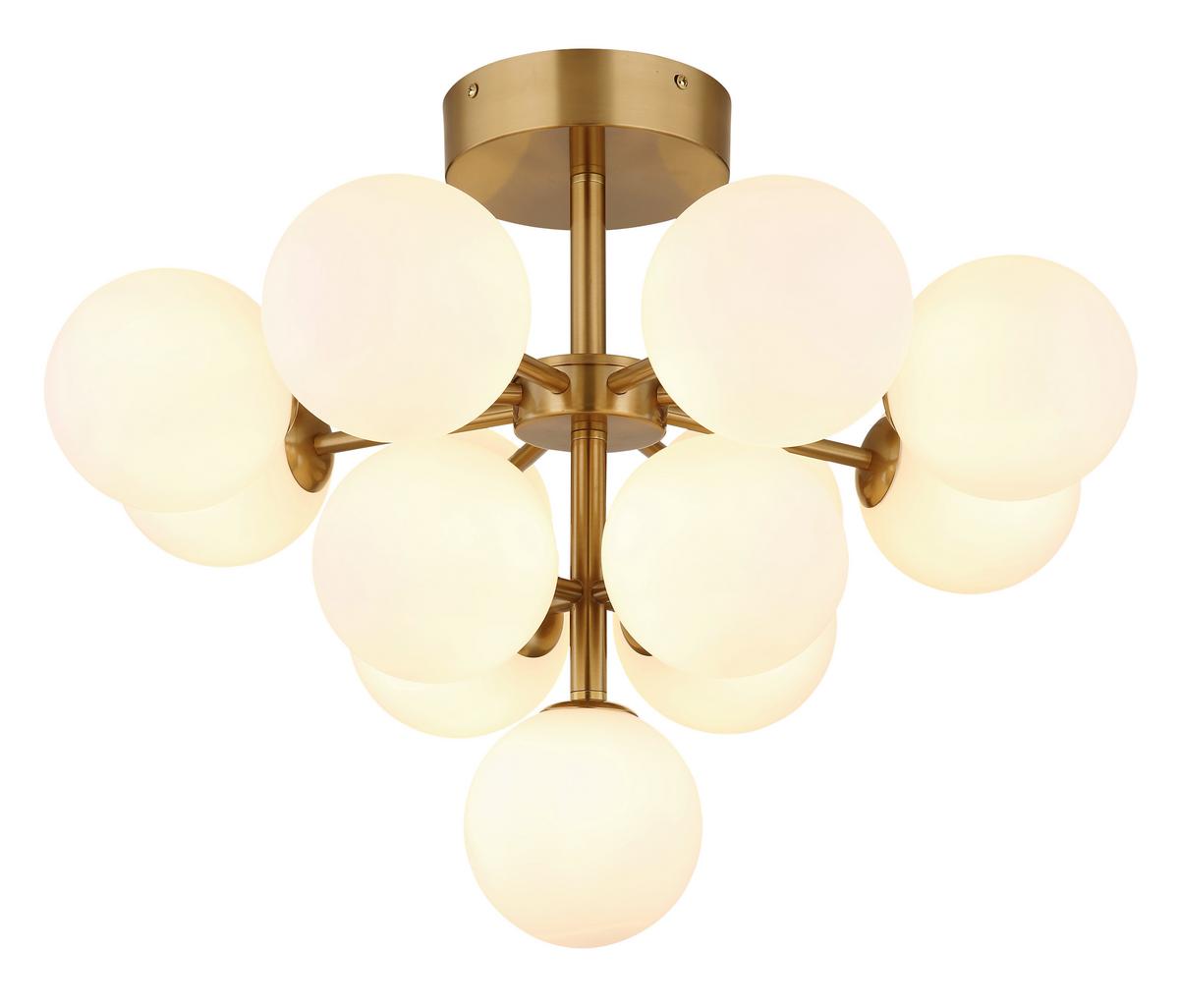 DECKENLEUCHTE 56143-13GD  GRAPPY - Goldfarben/Opal, Lifestyle, Glas/Metall (56/43cm) - Globo