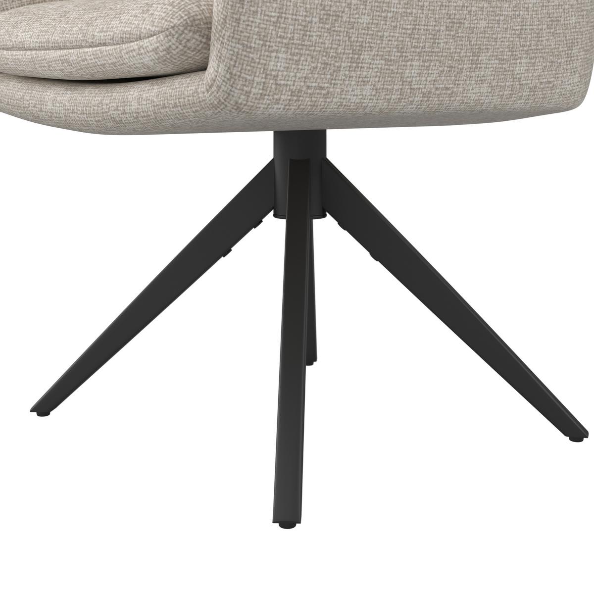 Armlehnstuhl Laurin Hellgrau Webstoff Drehbar Gepolstert - Hellgrau, MODERN, Holz/Textil (59/93/63cm) - Bessagi Home