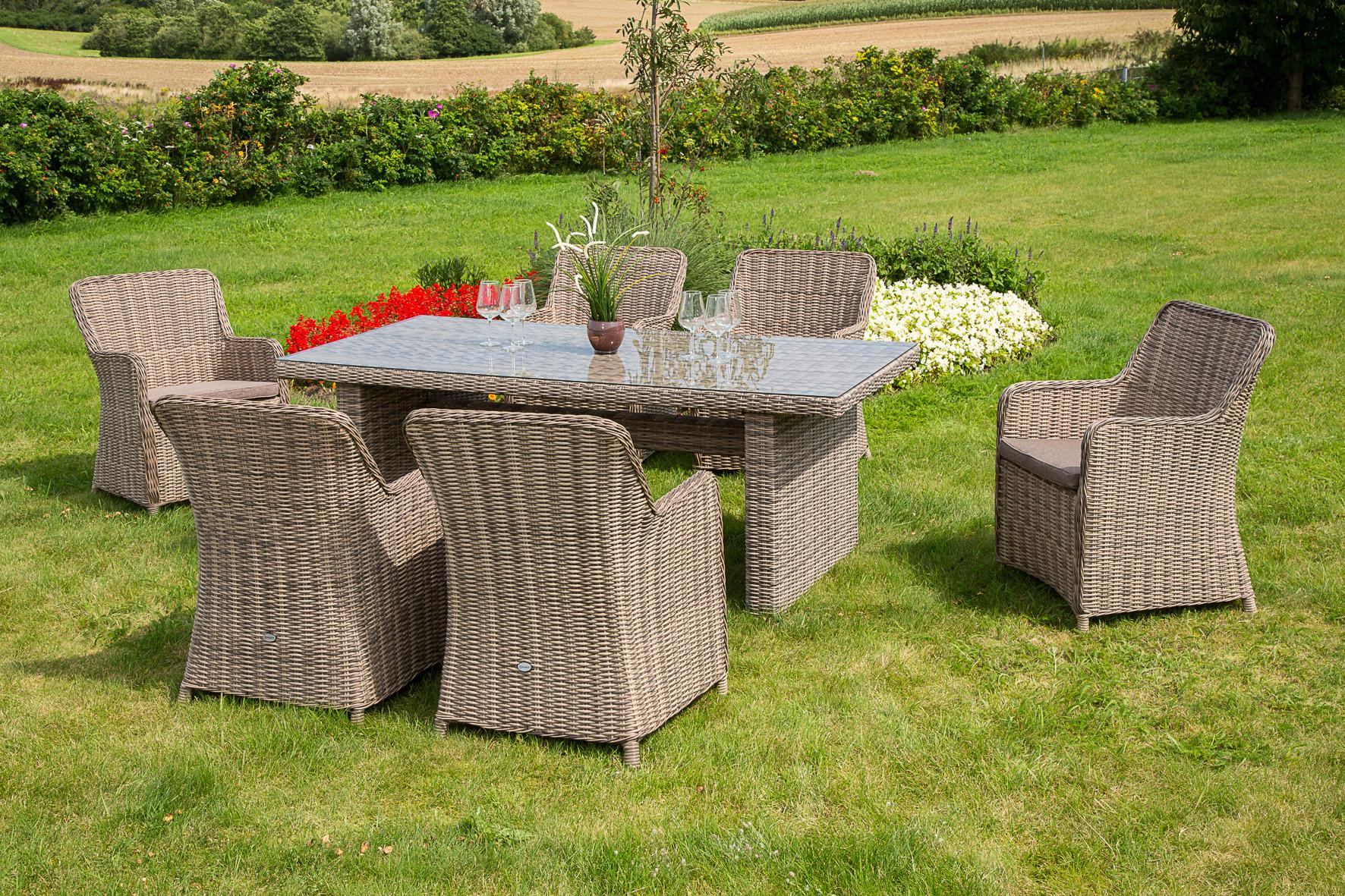 Vrtna Miza Riviera, 200x100, Steklo - naravne barve, Moderno, kovina/umetna masa (200/100/78cm) - Gardenson