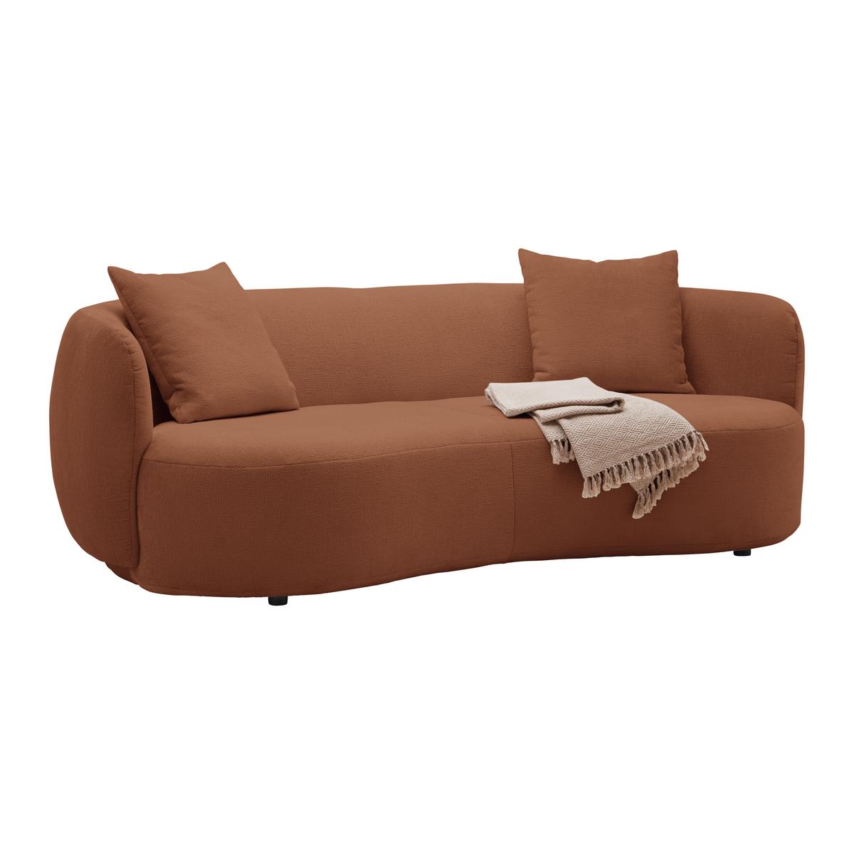 Bigsofa Leonas Kupferfarben - Schwarz/Kupferfarben, MODERN, Kunststoff/Textil (235/72/110cm) - Premium Living
