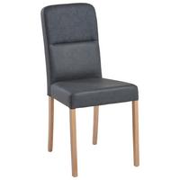 Stuhl Solar in Schwarz Lederlook - Eichefarben/Schwarz, Basics, Holz/Textil (45/90/55cm) - Mömax