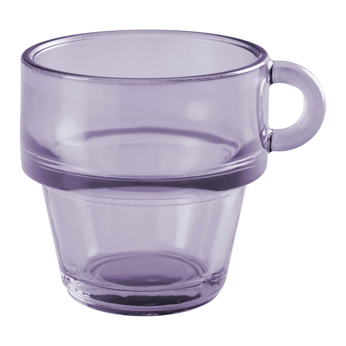 Set Kozarcev Za Espreso Ria - lila/svetlo rjava, Konvencionalno, steklo (8/6.5cm)