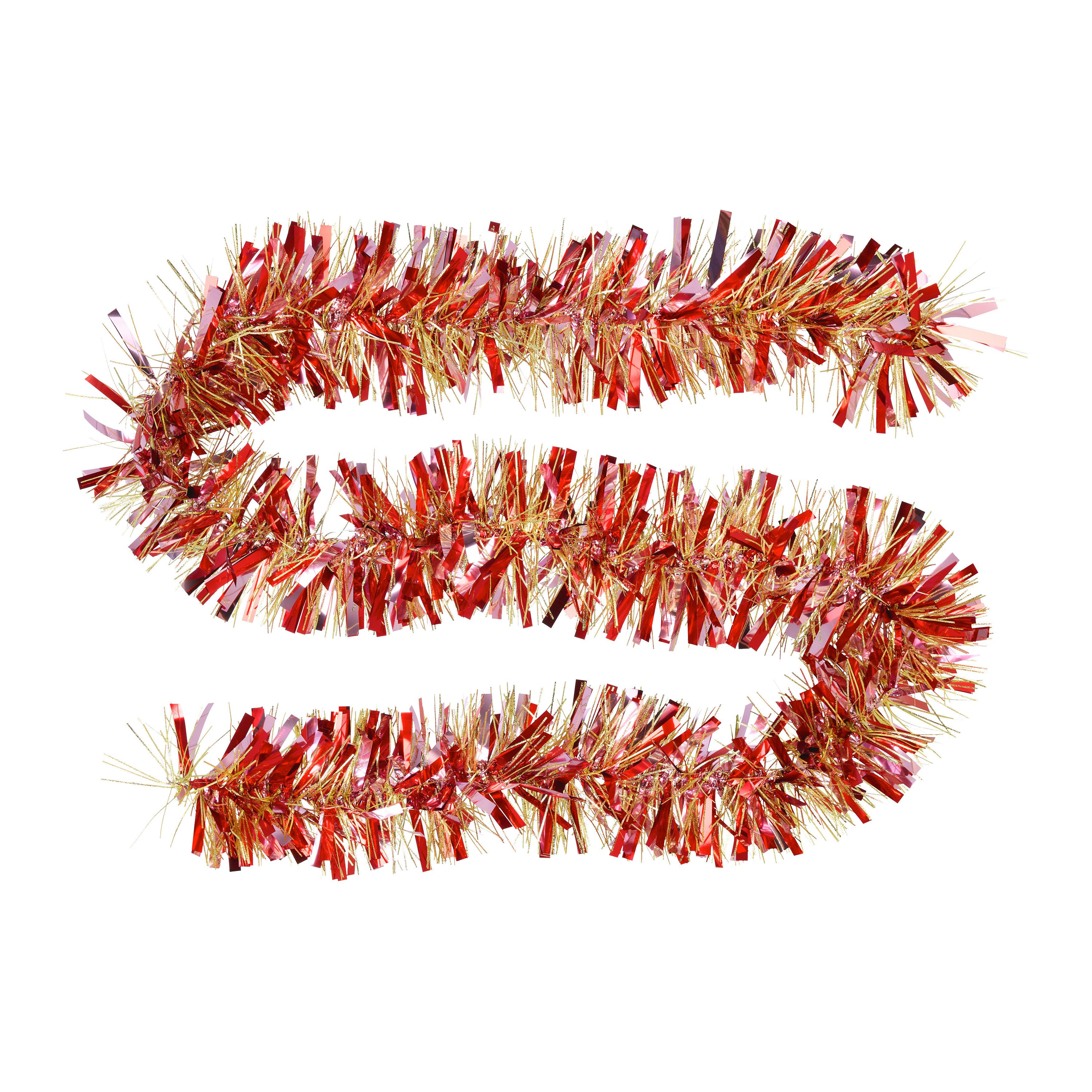 Girlande Glitty I Grün/Rosa/Rot ca. 200cm - Rot/Rosa, Basics, Kunststoff (10/200cm) - Mömax