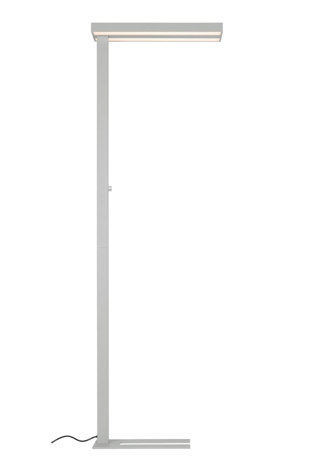 LAMPA STOJĄCA LED WORK *SBN* - kolor srebrny/przejrzysty, Konventionell, tworzywo sztuczne/metal (61/28/195cm) - Novel
