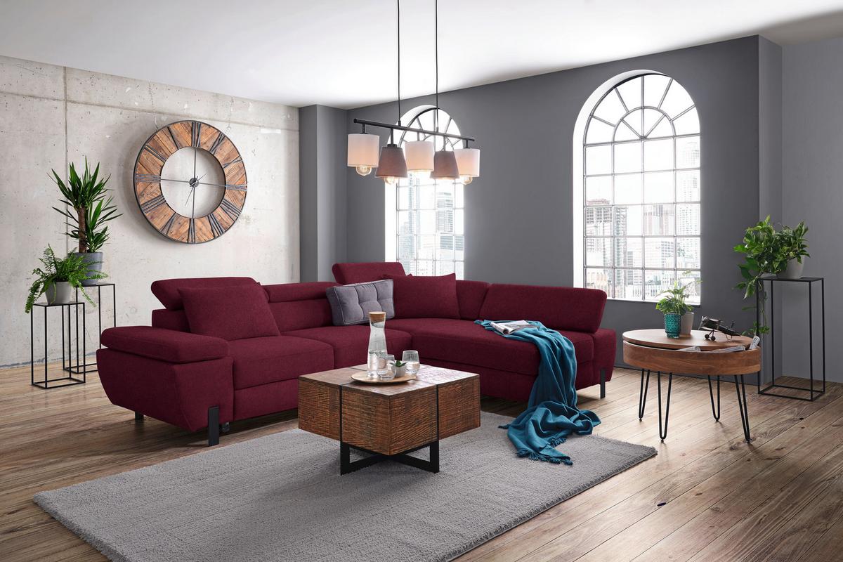 Kutna Garnitura Molina Mini - bordo/crna, Moderno, drvni materijal/drvo (277/189cm) - Mömax
