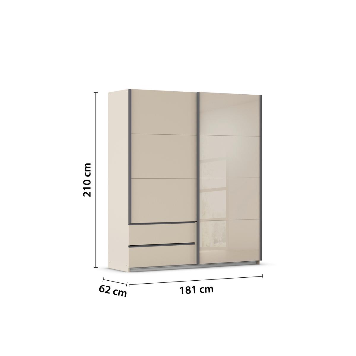 Schwebetürenschrank Elara Champagnerfarben - Champagner/Weiß, KONVENTIONELL, Holzwerkstoff (181/210/62cm) - Premium Living