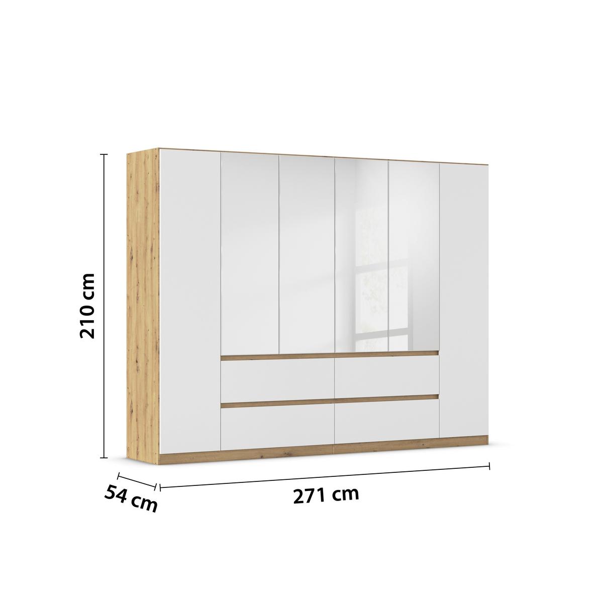 DULAP  USI ROTATIVE MAINZ - argintiu/alb, Basics, material pe bază de lemn (271/210/54cm) - Modern Living