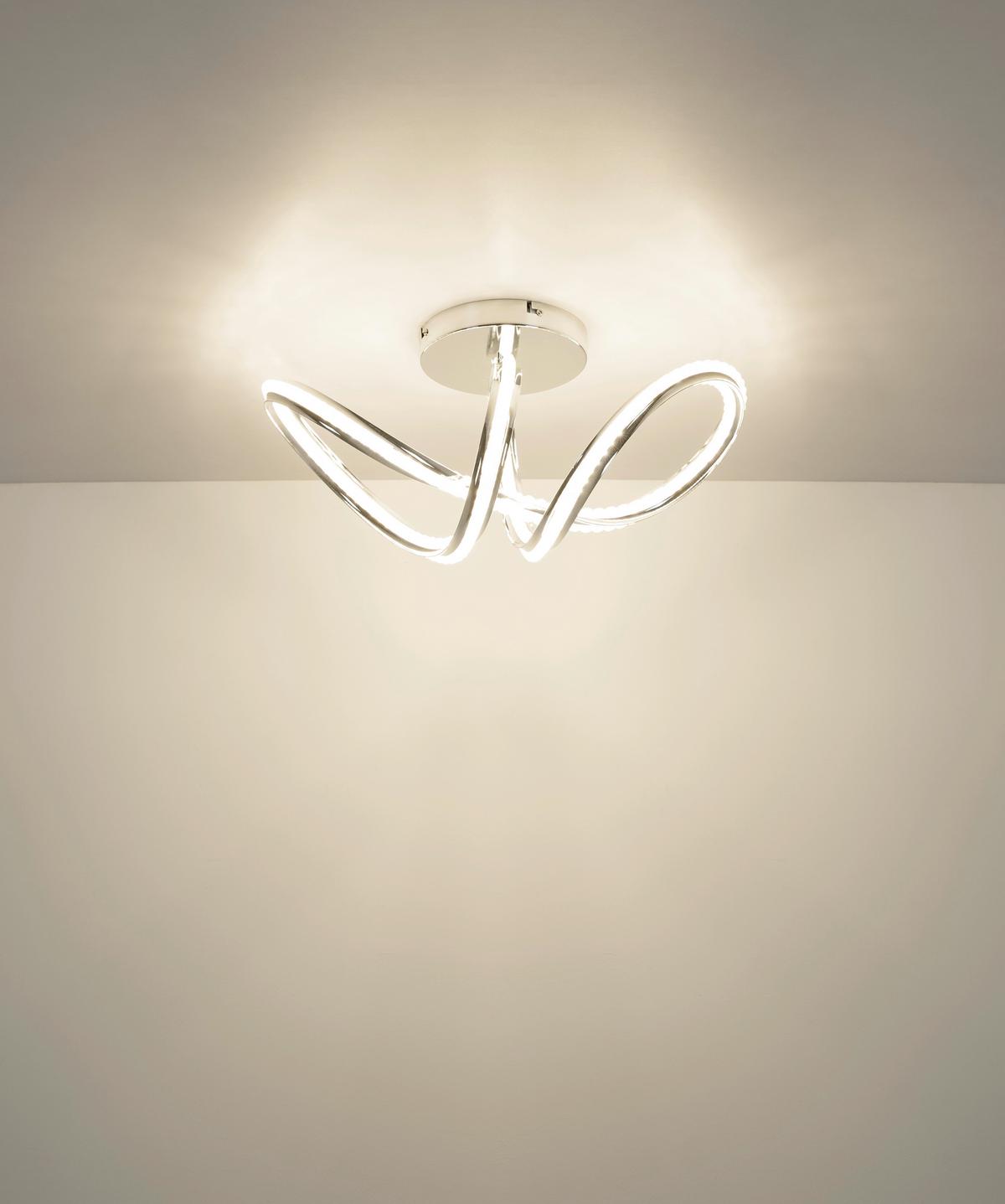 Led-deckenleuchte 67440d Evangeline - Chromfarben/Klar, Design, Kunststoff/Metall (50/25/25cm) - Globo