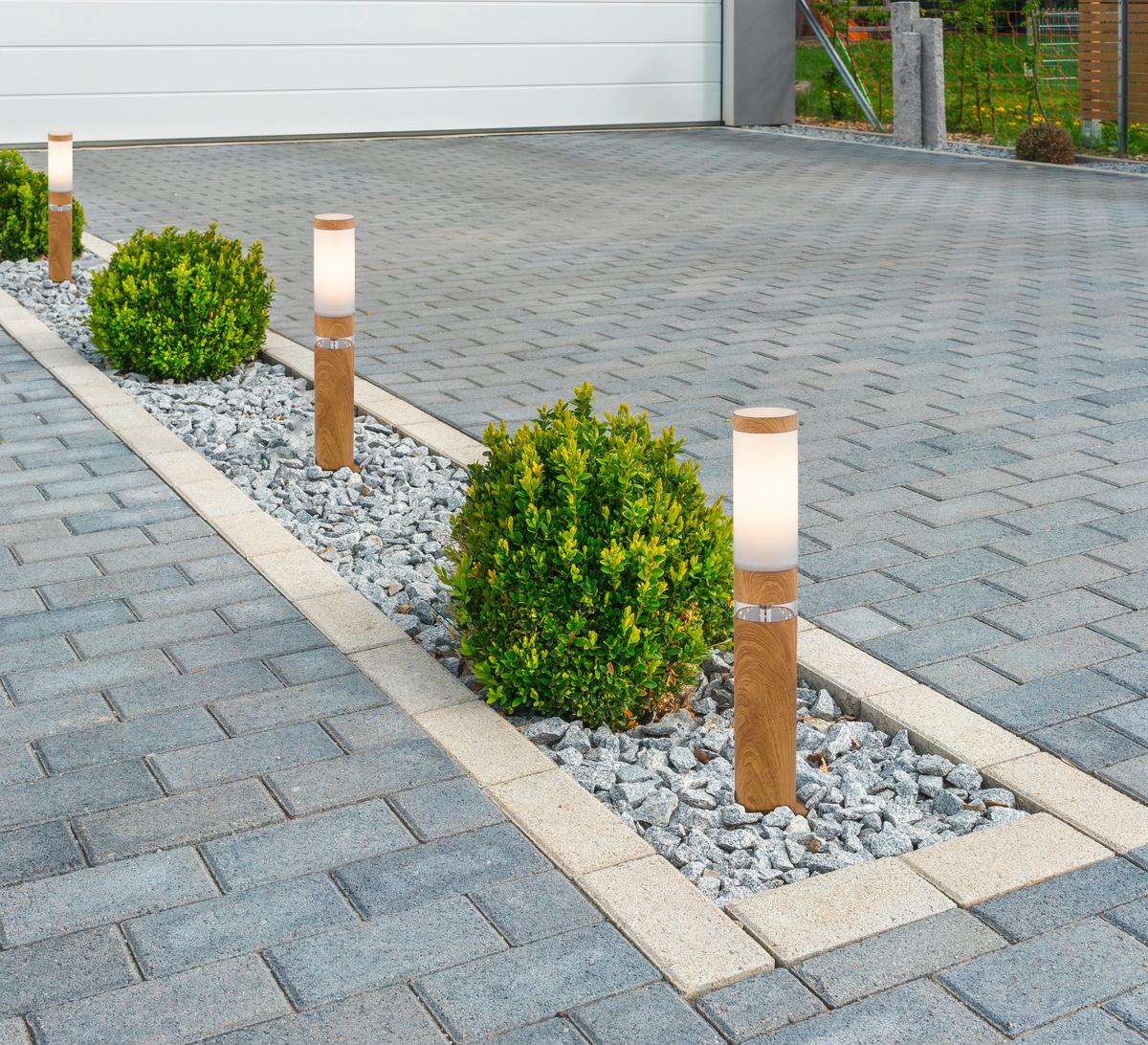 Außenleuchte Jaicy in Naturfarben max. 15 Watt - Klar/Opal, KONVENTIONELL, Kunststoff/Metall (11,7/50cm) - Globo