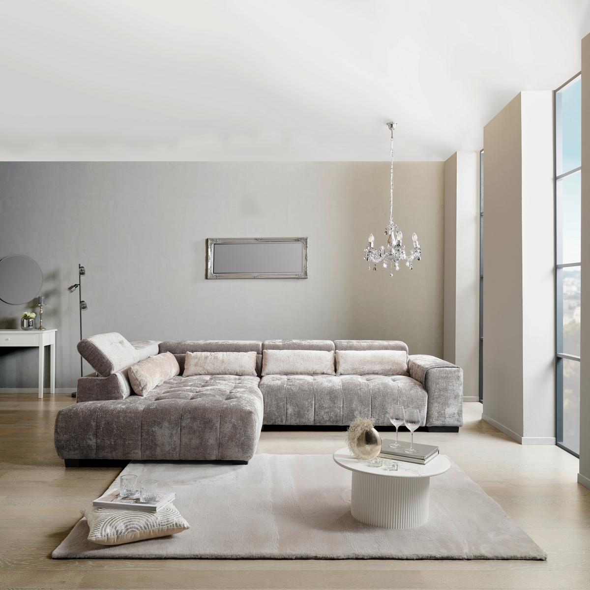 Ugaona Garnitura Matera - siva/crna, Moderno, drvo/tekstil (230/311cm)