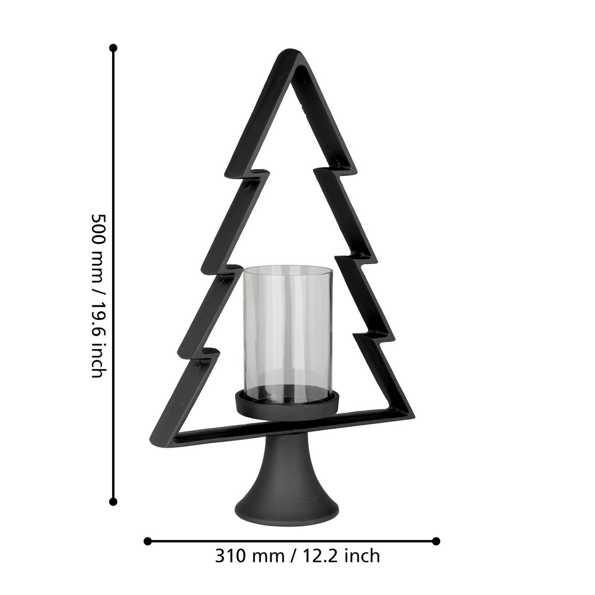Kerzenhalter Mukayle Klar/Schwarz - Klar/Schwarz, LIFESTYLE, Glas/Metall (31/11.5/50cm)