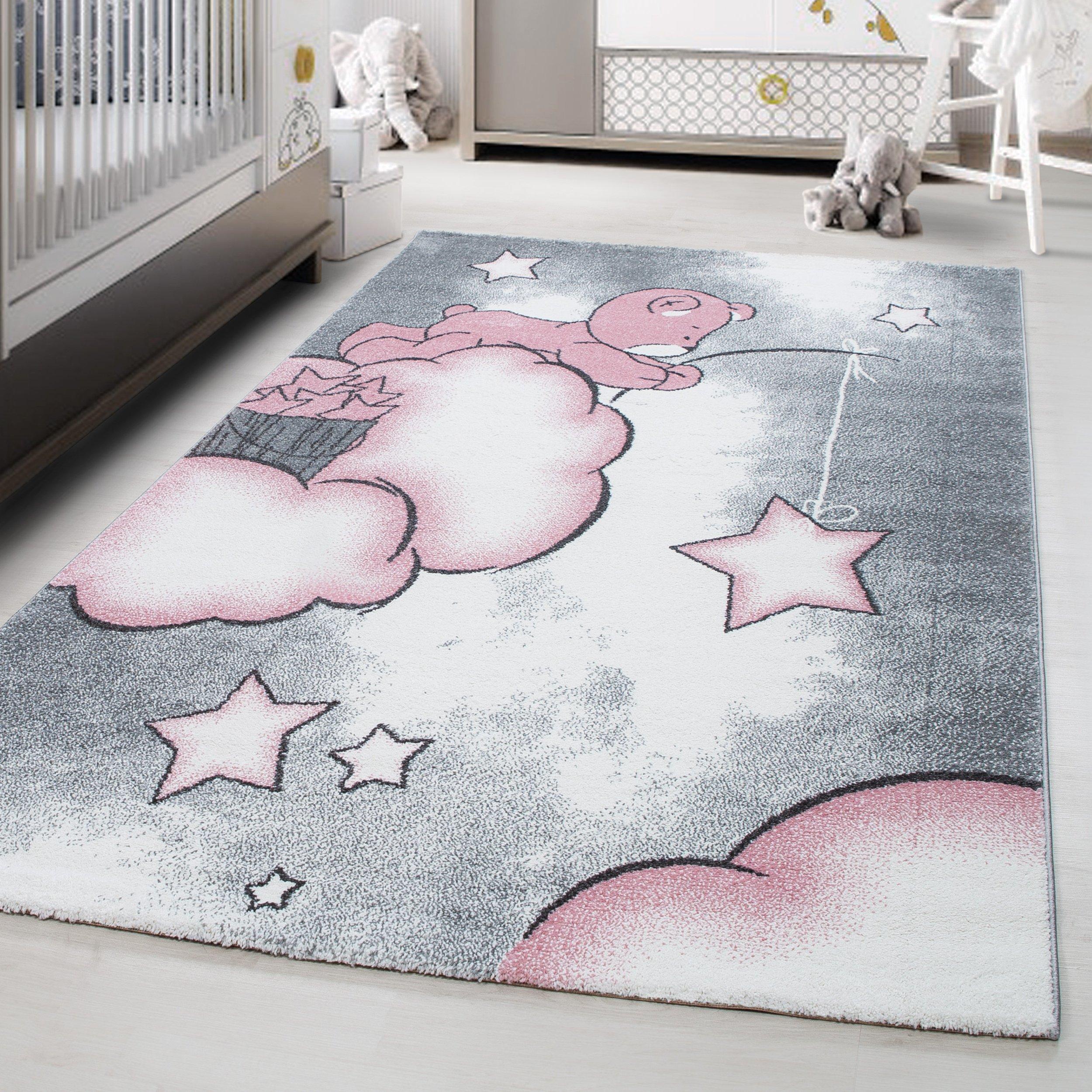 Kinderteppich Kids Grau/Weiß/Pink ca. 160x230cm - Pink/Weiß, Trend, Textil (160/230cm)