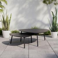 Beistelltischset Leonie Anthrazit, 2-teilig - Anthrazit, Basics, Metall (90/91/35cm) - Mömax