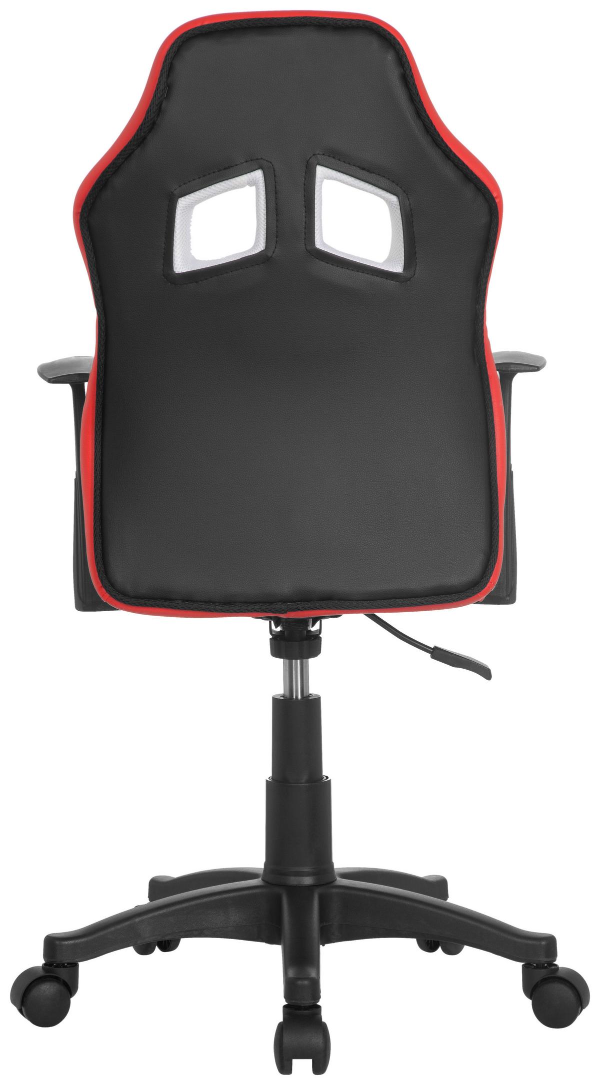 Mladinski Vrtljivi Stol Teen Game Al, Bela, Rdeča - rdeča/črna, Moderno, umetna masa/tekstil (54/105/48cm) - MID.YOU