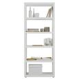 Regal Space - aluminij/bela, Konvencionalno, umetna masa/leseni material (83/203/35cm)