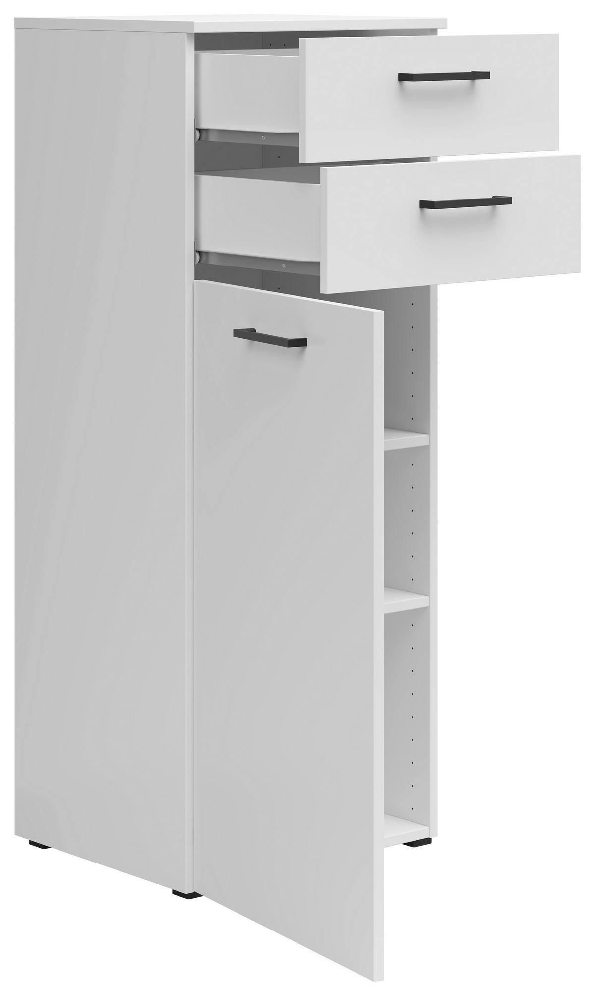 Kommode Multistauraum Weiß - Anthrazit/Schwarz, MODERN, Holzwerkstoff/Kunststoff (45/115/40cm) - Mömax