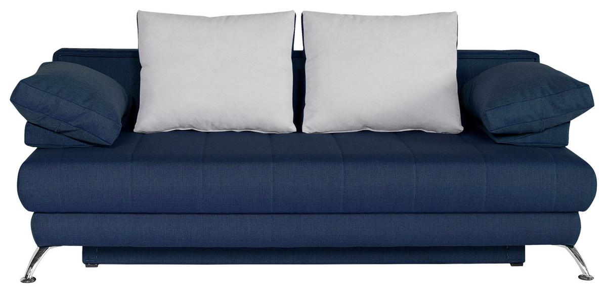 Zofa S Posteljno Funkcijo Sevilla, Temno Modra / Bež - srebrne barve/bež, Moderno, tekstil/les (200/100/75cm) - Top ponudba