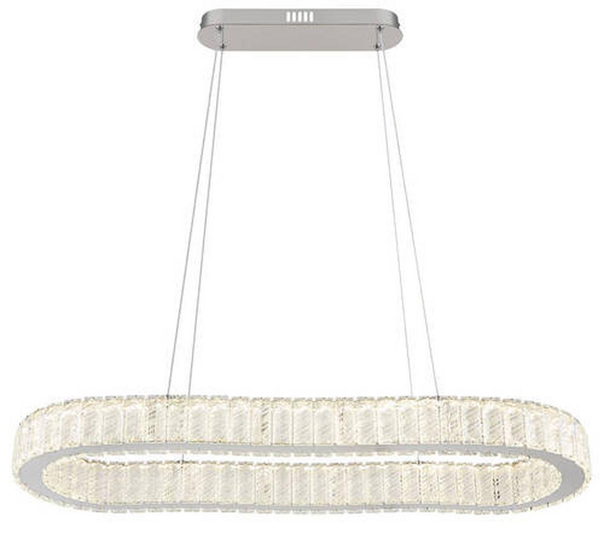 Viseča Led-svetilka Mucky, S Sijalko - barve kroma/prozorno, Konvencionalno, kovina/umetna masa (89/31/120cm) - Globo