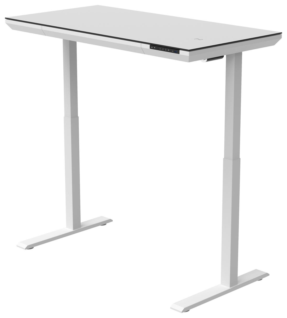 Schreibtisch Harry Weiss - Weiss, Modern, Holzwerkstoff/Kunststoff (120/72-120/60cm) - Mömax