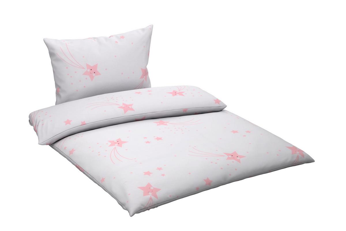 POŚCIEL NIEMOWLĘCA STERNENSCHWEIF - różowy/biały, Basics, tkanina (100/135cm) - My Baby Lou
