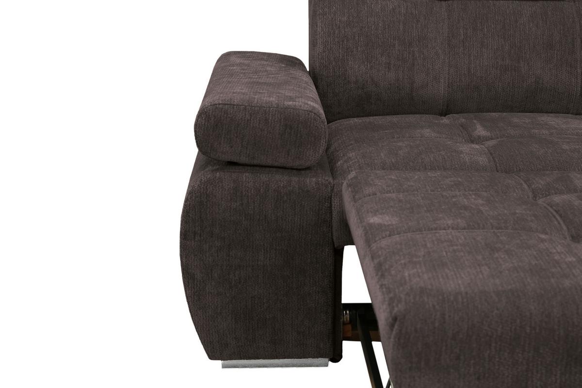 Kutna Garnitura Vegas - tamno smeđa/srebrne boje, Design, drvo/tekstil (294/173cm) - Modern Living