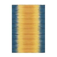 Flachwebeteppich Sunset  8070 Gelb/blau 90x160 - Blau/Gelb, Basics, Textil (90/160cm) - Kayoom