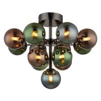 DECKENLEUCHTE 56143-13GCD - Petrol/Schwarzchrom, Design, Glas/Metall (43/56cm) - Globo