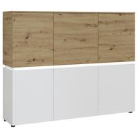 Comodă cu uși LUCI - alb/stejar Artisan, Trend, material pe bază de lemn (165,5/131,5/40cm) - Modern Living