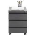 Rollcontainer in Schwarz - Schwarz, Kunststoff/Metall (41/57/50,3cm) - MÖMAX modern living