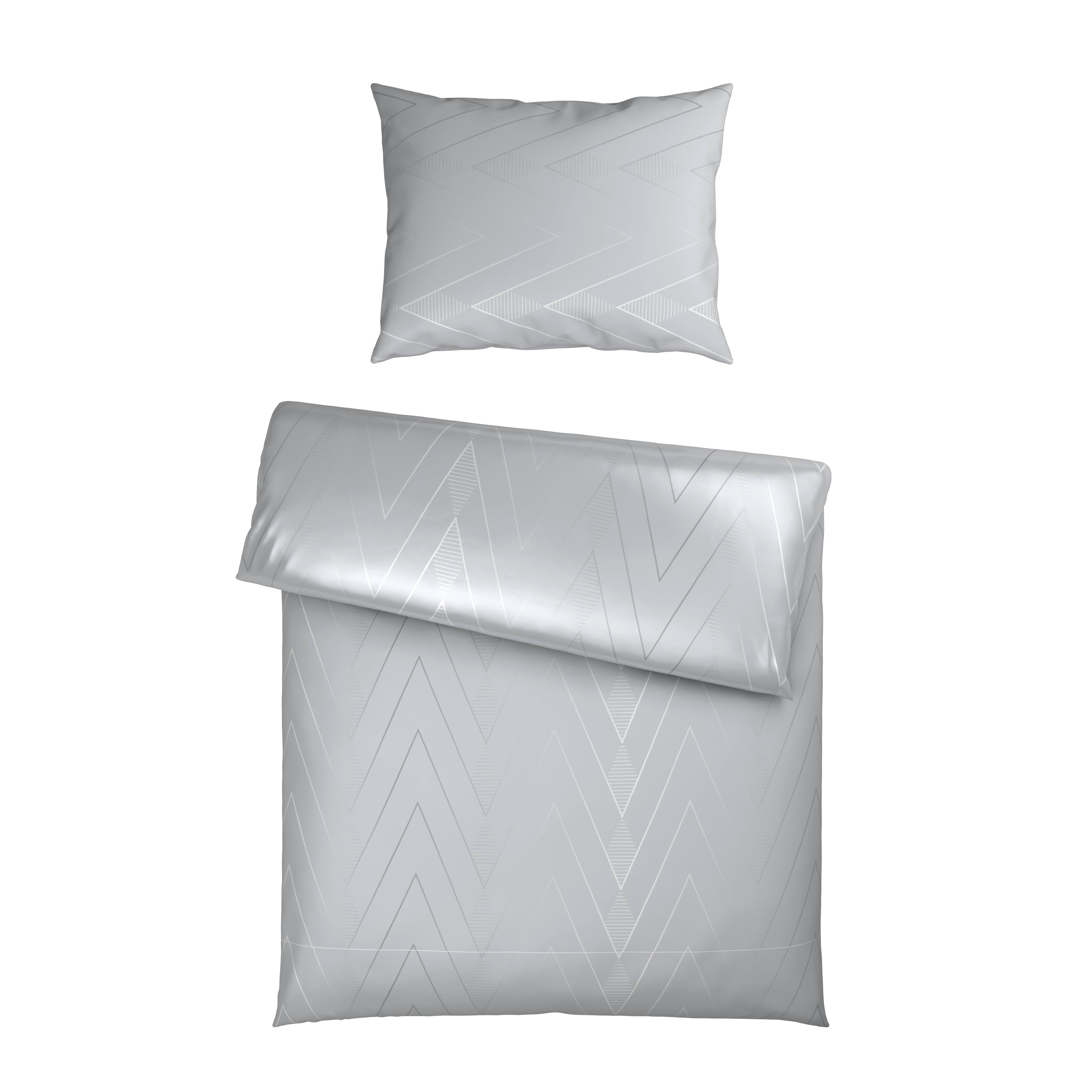 Ágyneműhuzat-garnitúra Pamutszatén Doha - világosszürke, textil (140/200cm) - Mömax