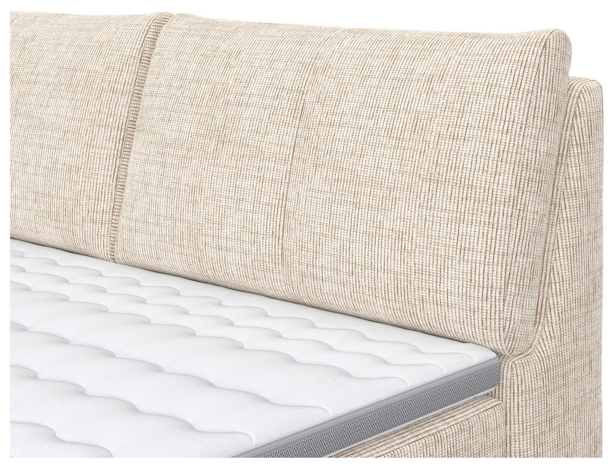 Boxspringbett Tabea Sandfarben ca. 180x200cm - Sandfarben/Alufarben, KONVENTIONELL, Karton/Naturmaterialien (180/200cm) - Premium Living
