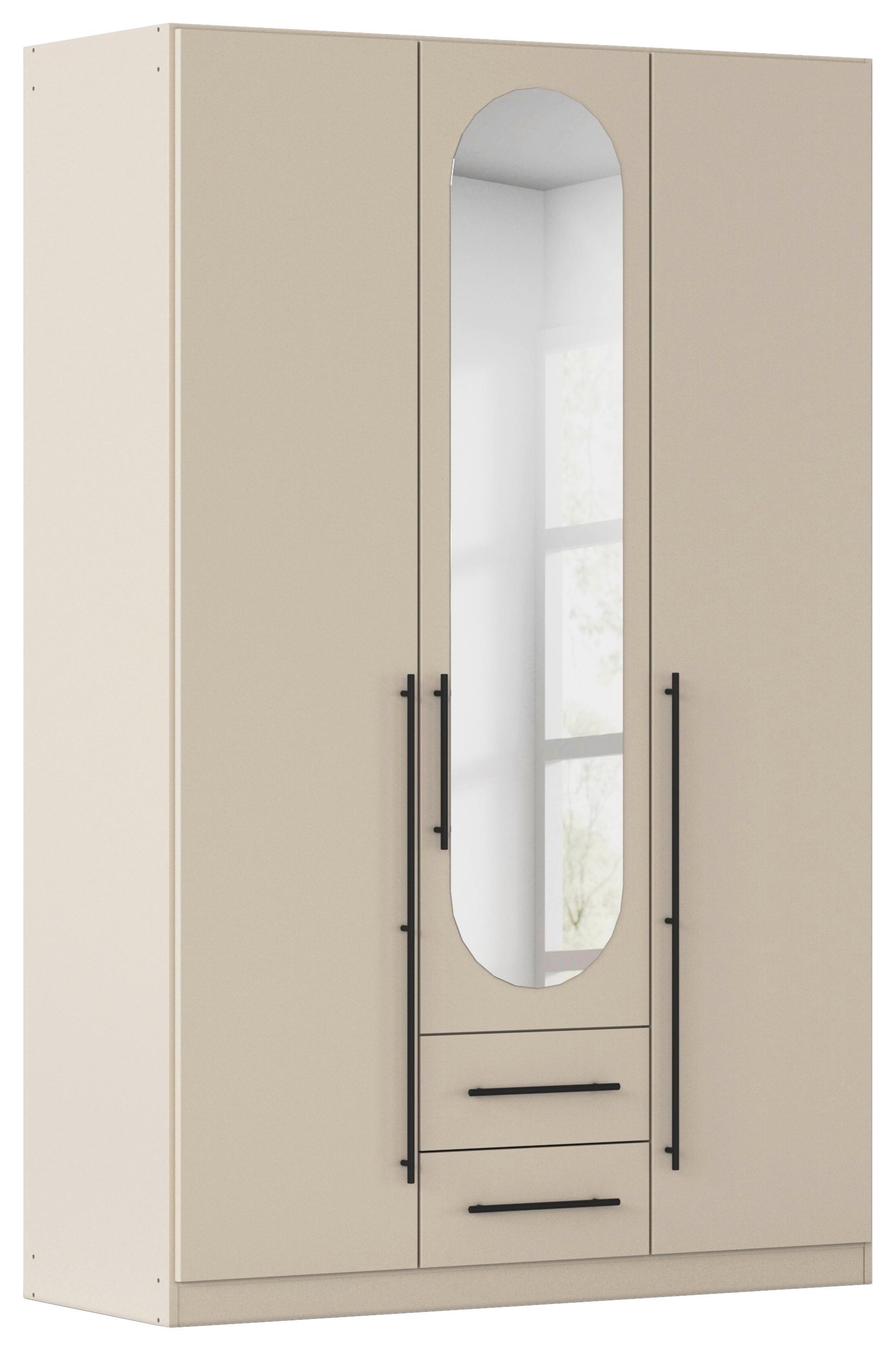 Drehtürenschrank Velora Champagnerfarben - Champagner/Schwarz, KONVENTIONELL, Holzwerkstoff/Metall (136/210/54cm) - Mömax