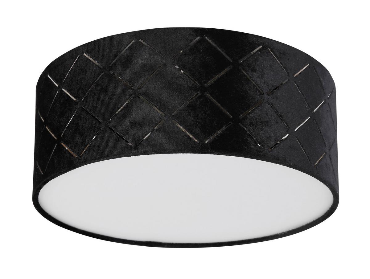 Deckenleuchte Sunna in Schwarz max. 15 Watt - Opal/Schwarz, Basics, Kunststoff/Textil (26/10cm) - Globo