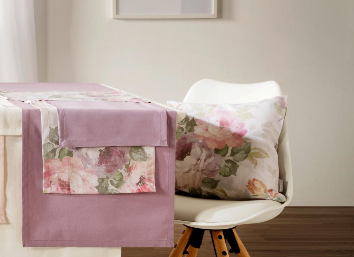 Tischläufer Steffi Uni Mauve ca. 45x150cm - Mauve, KONVENTIONELL, Textil (45/150cm) - Mömax