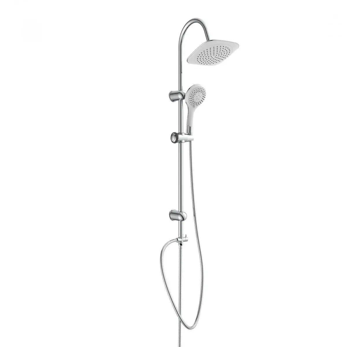 Brauseset Teneriffa in Weiß/Chromfarben - Chromfarben/Weiß, Kunststoff/Metall (79,5/24,5/6,5cm) - Schütte