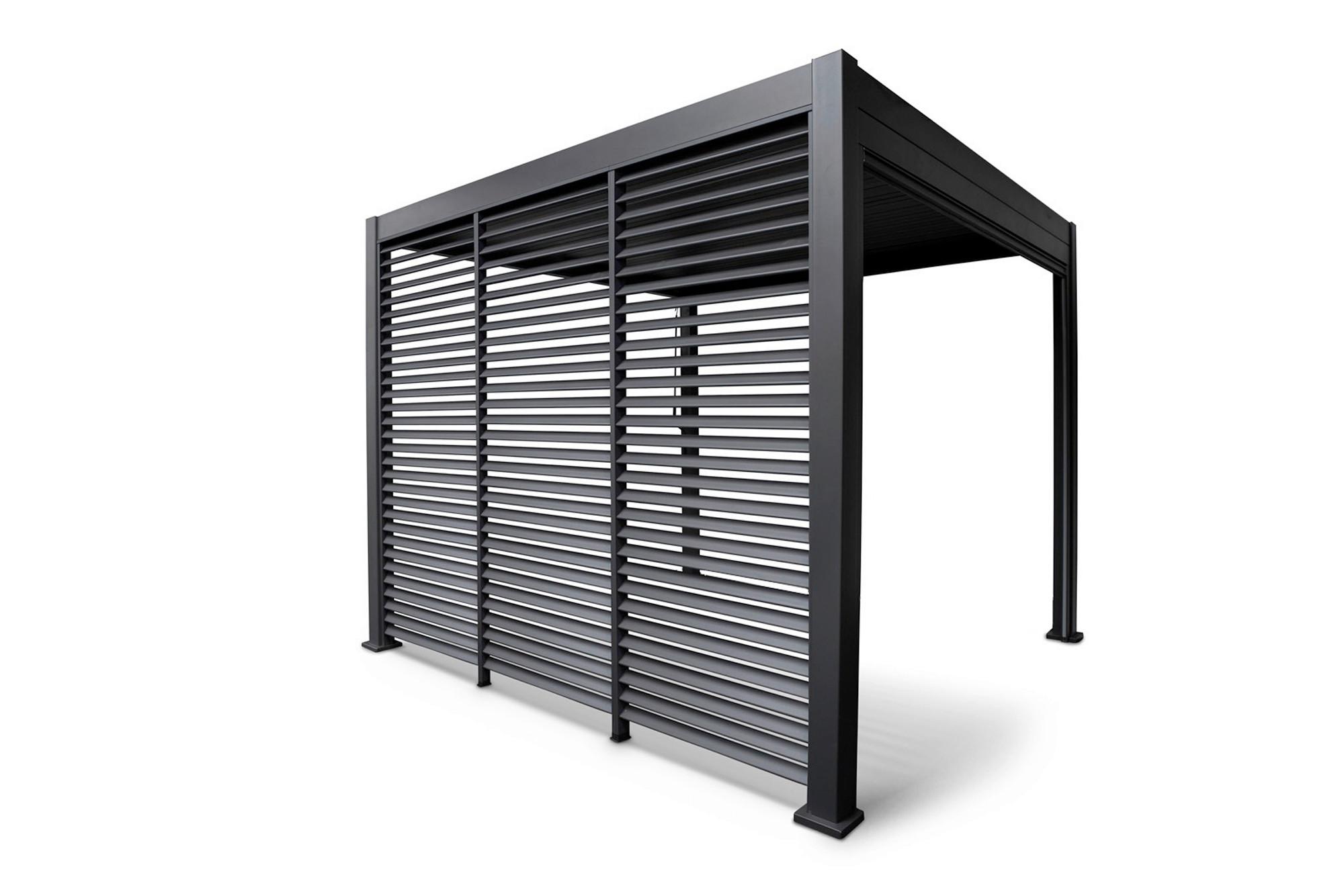 Pergola-Seitenteil Schwarz - Anthrazit, MODERN, Metall (113,3/240/10cm) - Gardenson