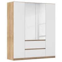 DULAP  USI ROTATIVE MAINZ - alb/culoare lemn stejar, Basics, material pe bază de lemn (181/210/54cm) - Modern Living