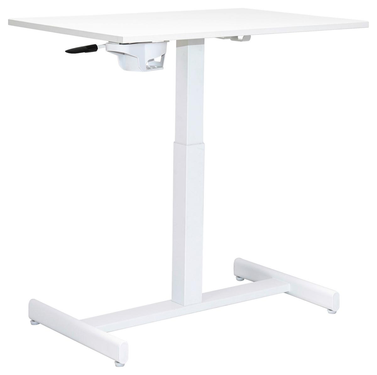 Schreibtisch George Weiß - Weiß, MODERN, Holzwerkstoff/Kunststoff (72,5/48.5-74/48cm) - Mömax