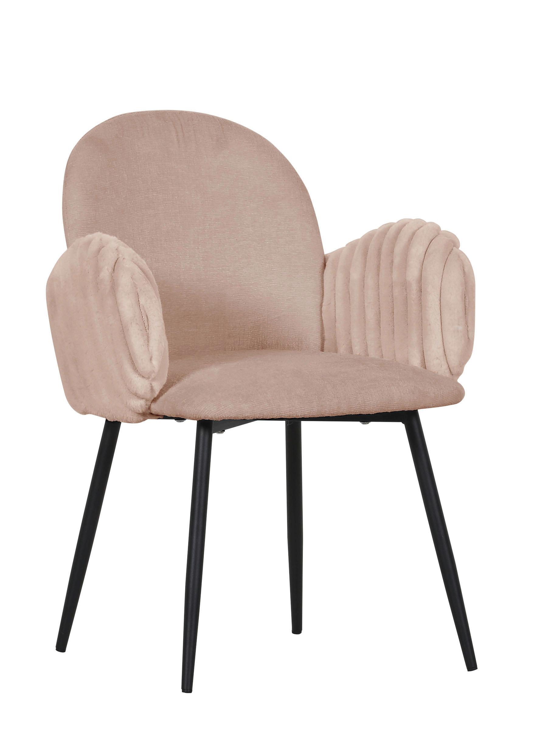 Sessel Butterfly in Rosa - Schwarz/Rosa, LIFESTYLE, Textil/Metall (63/83/62cm) - Premium Living