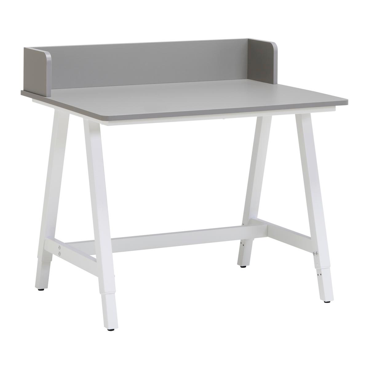 Schreibtisch Emmelie Grau/Weiss - Weiss/Grau, Modern, Holzwerkstoff/Metall (80/54-85/60cm) - Mömax