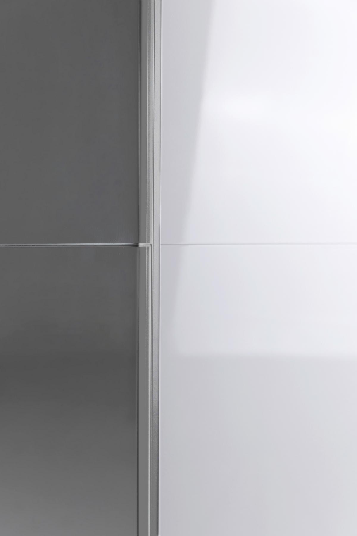 Omara Z Drsnimi Vrati Viva, Bela - bela/barve aluminija, Moderno, kovina/leseni material (250/210/62cm) - P & B