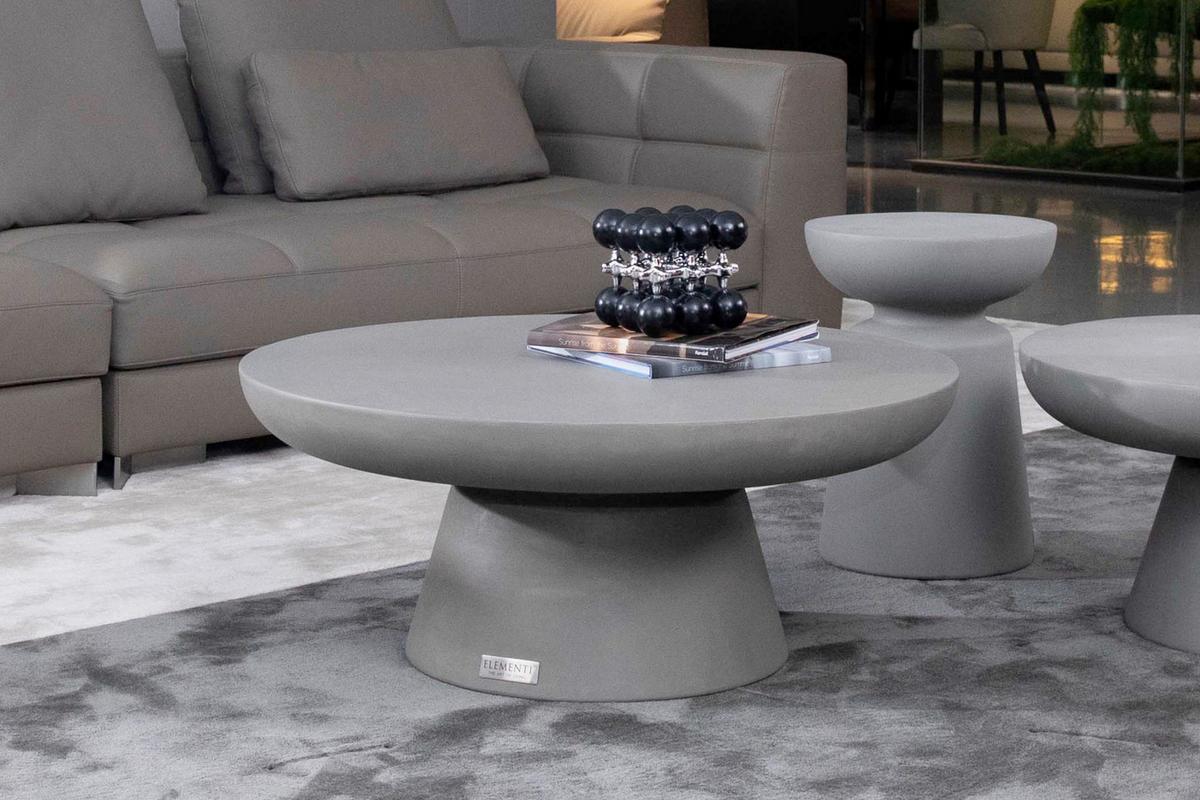 Loungetisch Kylix Hellgrau - Grau, KONVENTIONELL, Stein (66/66/35cm) - Gardenson