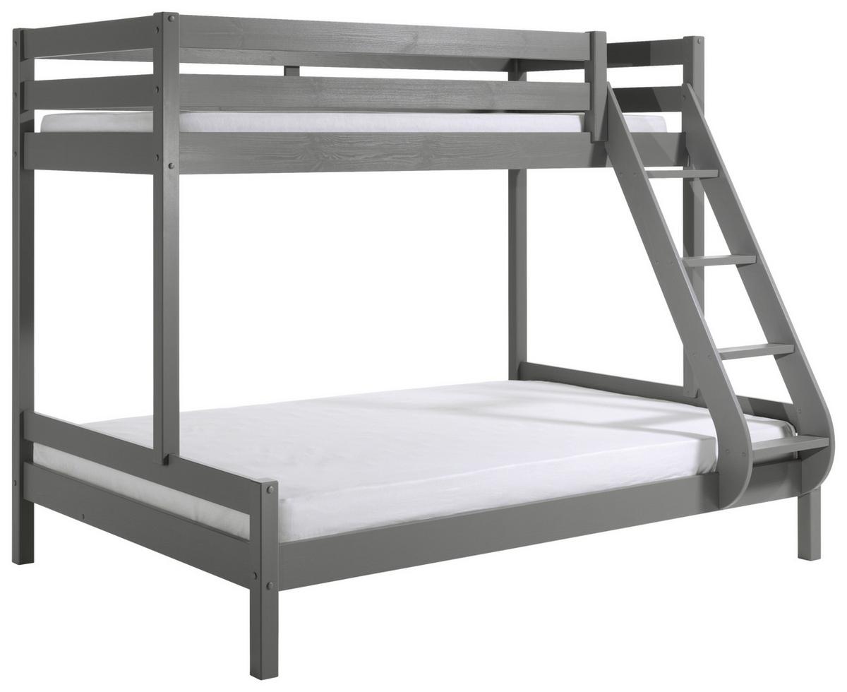 Etagenbett MARTIN Grau ca. 90/140x200 cm Echtholz - Grau, MODERN, Holz (90/140/200cm) - Vipack
