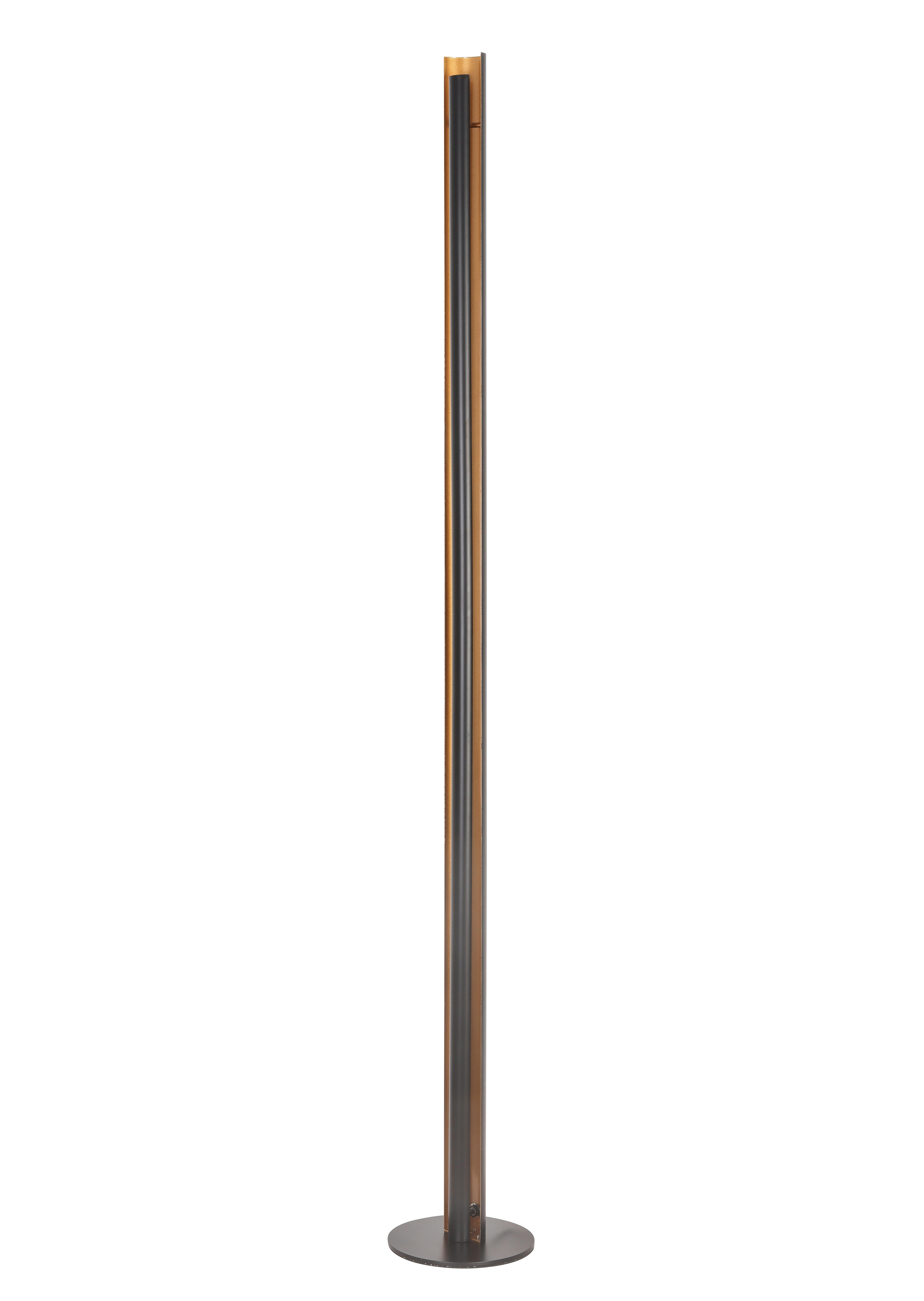 Led Állólámpa Gumo - fekete/arany, Modern, fém (18/144cm) - Mömax