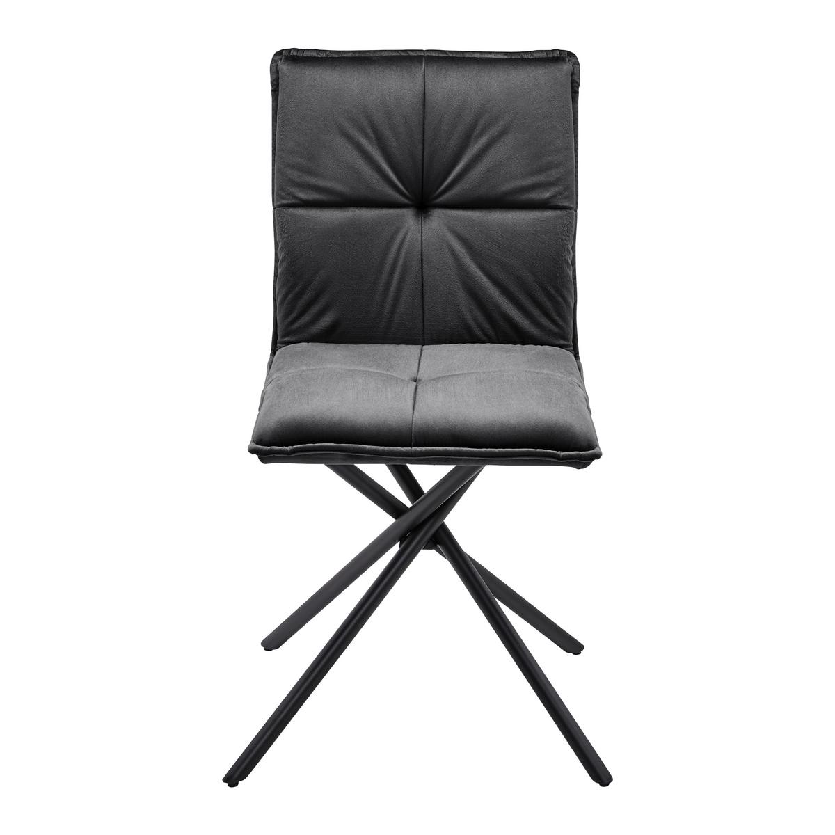 KRZESŁO LUNITA - czarny, Modern, metal/tkanina (47/88/57cm) - Bessagi Home