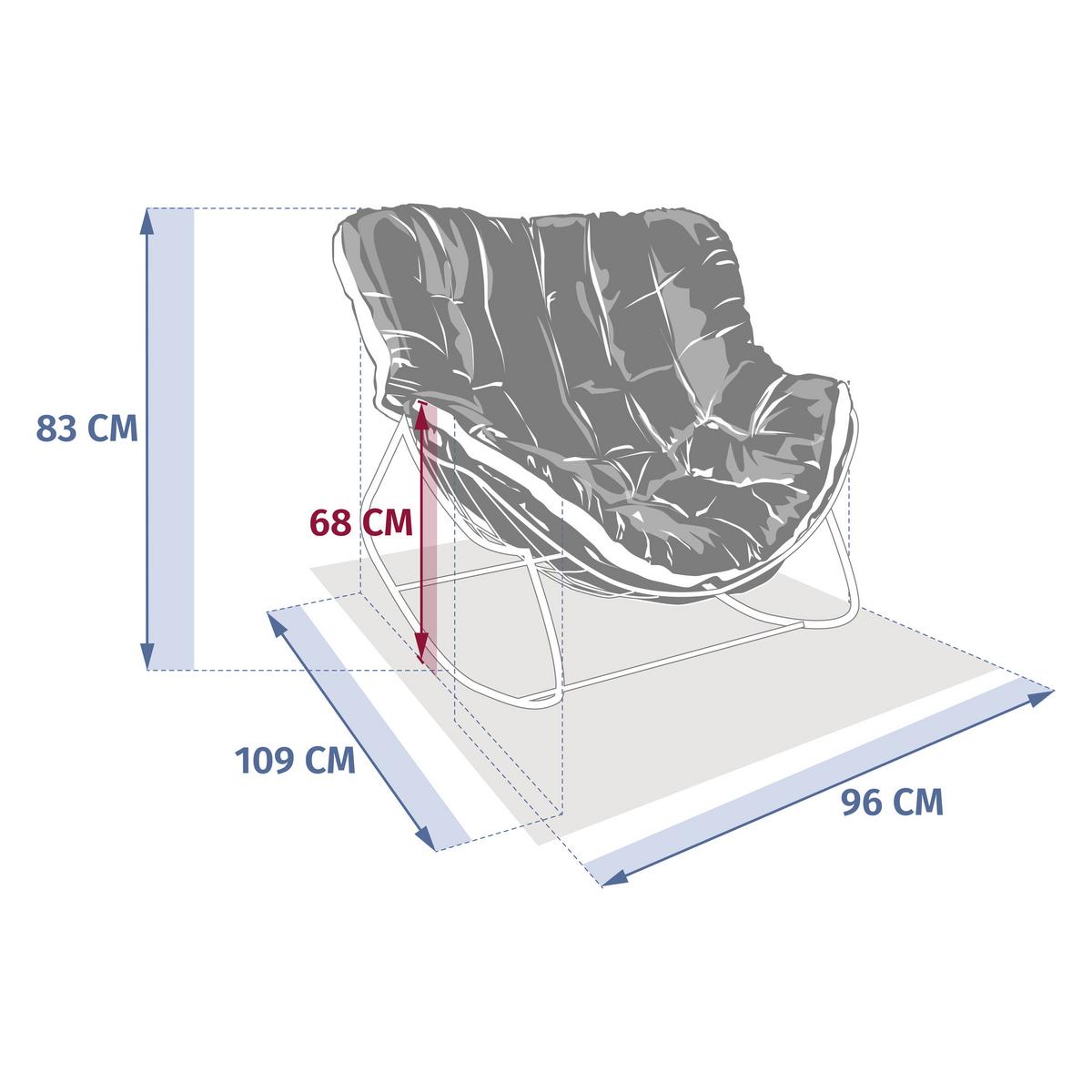 Fotoliu balansoar Paopao - bej/verde, Basics, metal/textil (96/109/83cm)