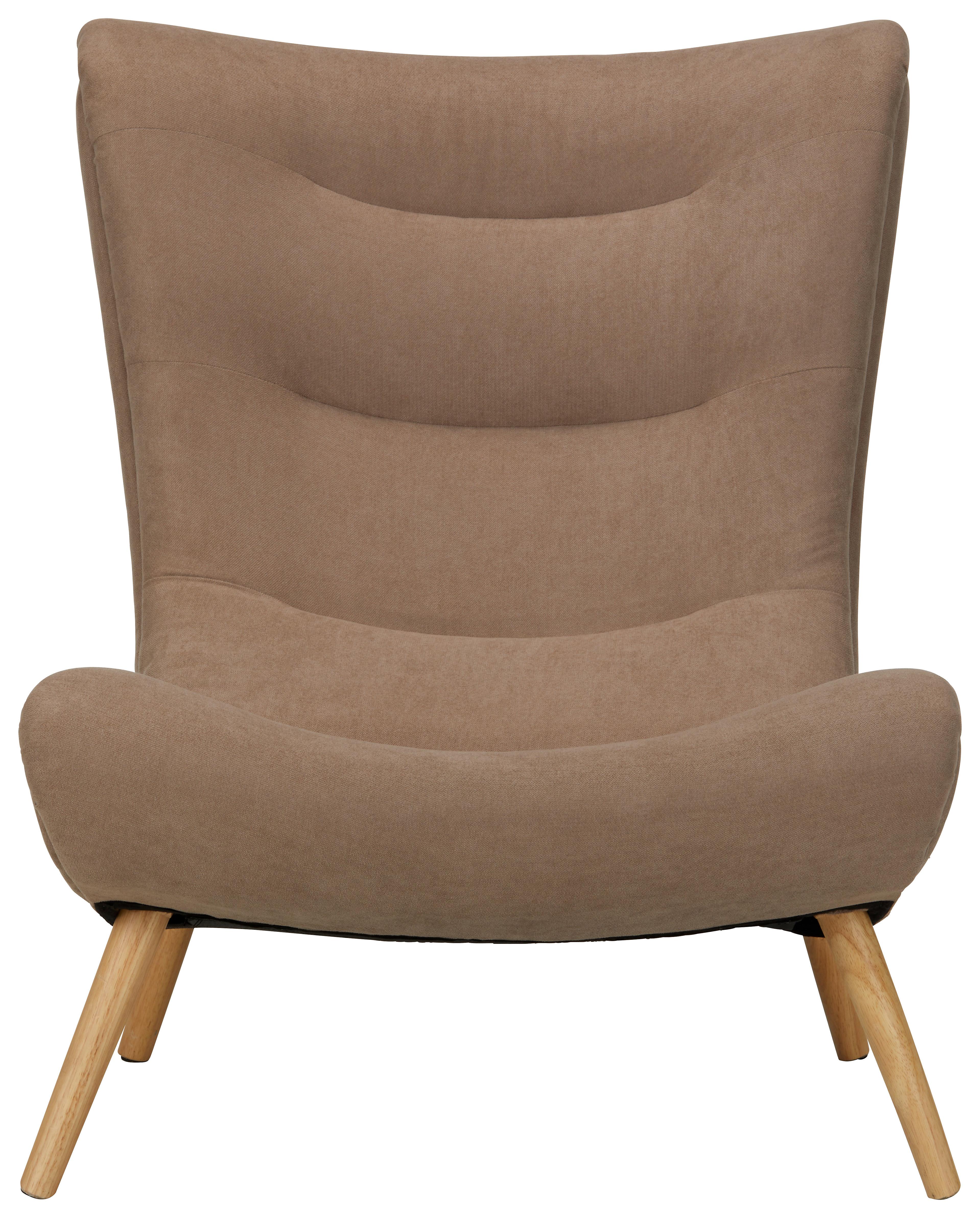 Sessel in Braun - Braun/Naturfarben, Modern, Holz/Textil (98ml)