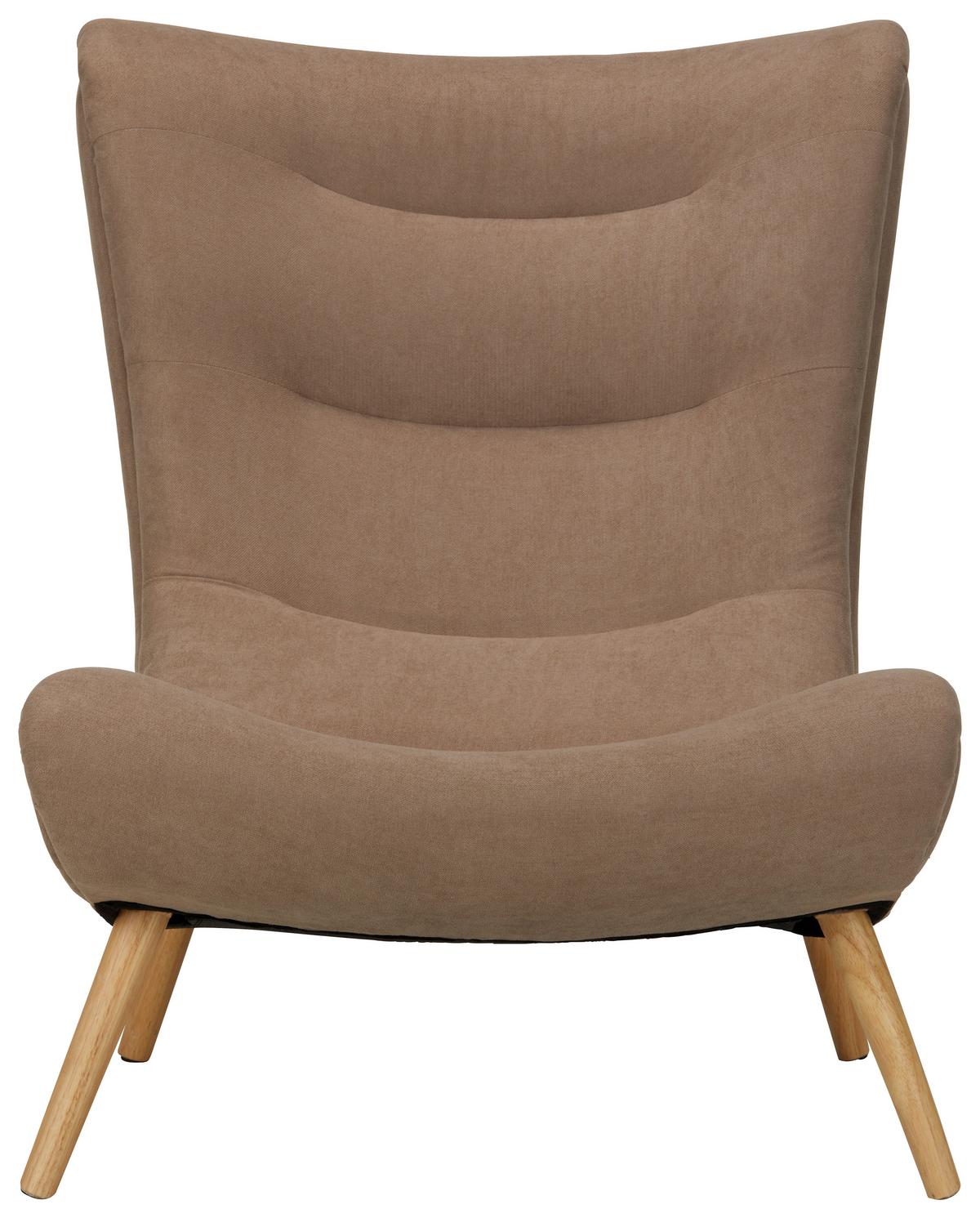 Sessel in Braun - Braun/Naturfarben, Modern, Holz/Textil (98ml)